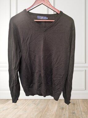 J.Crew 100% Merino Wool Black V-Neck Sweater Size Large